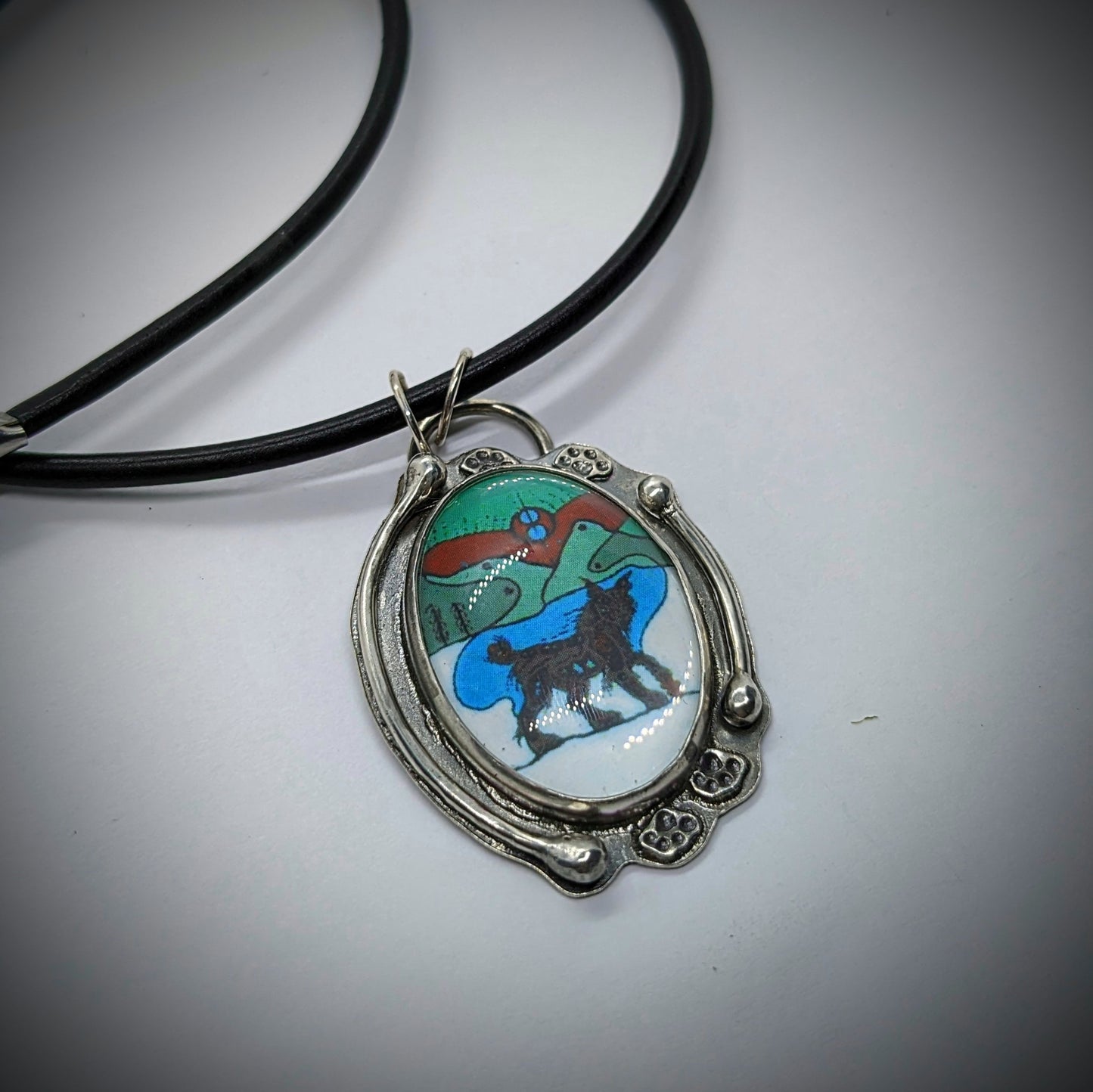 "Lynx (Bizhiw)"  Necklace No.2 (Plus Bonus Print)