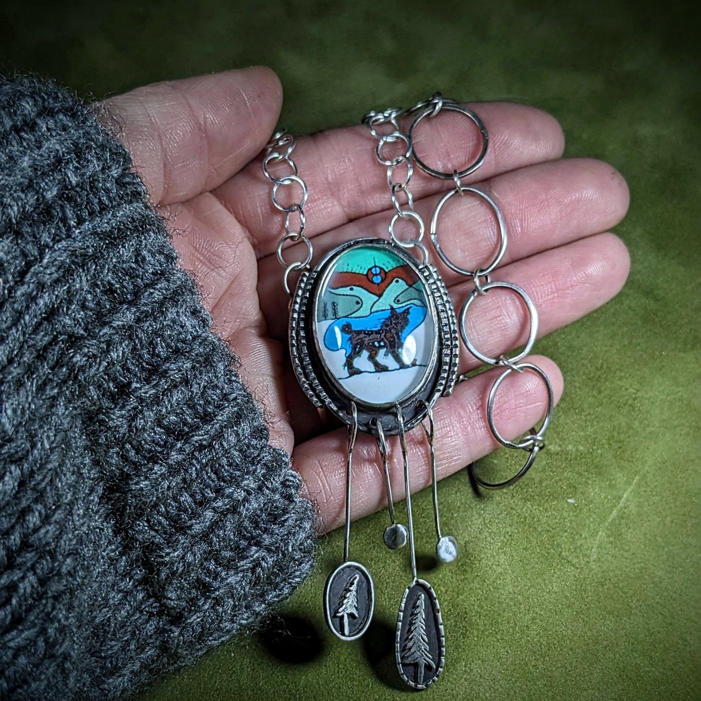 "Lynx (Bizhiw)" Necklace No.1 (Plus Bonus Print)